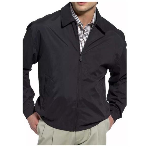NWT London Fog Auburn Light Weight Zip Front Golf Jacket Black Size 4XL - Picture 1 of 6